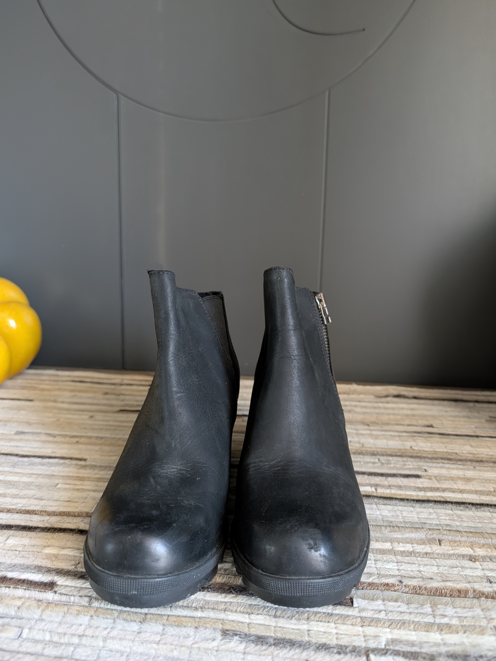 Women's Joan Of Arctic Black Leather Ankle Boots with Side Zip